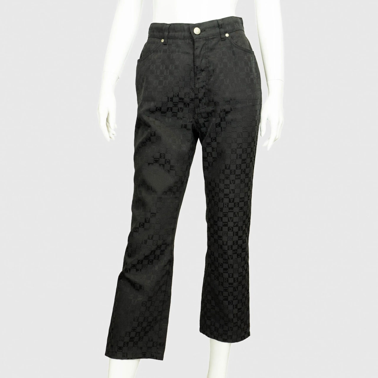 VERSACE Classic V2 Monogram Black Trousers Pants Vintage 90s women