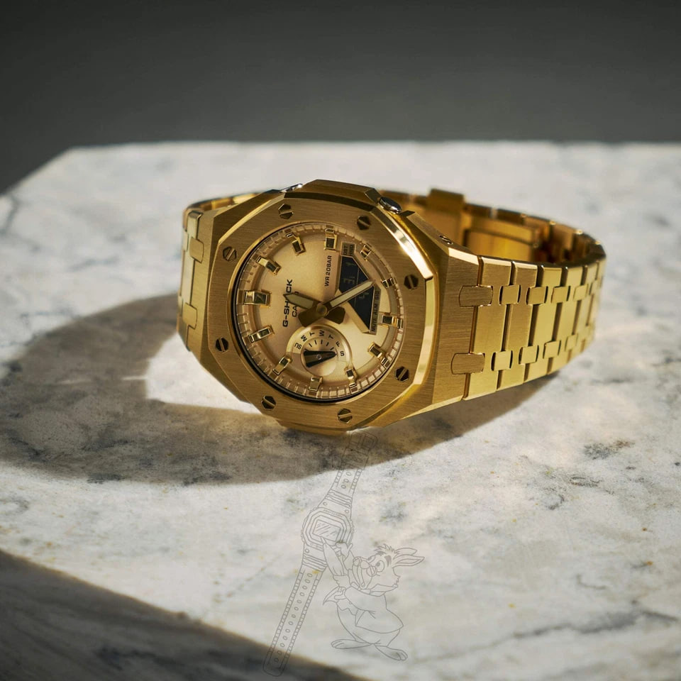 CASIOAK FULL GOLD G-SHOCK MOD GA2100 GA-2100 MEN’S WATCH