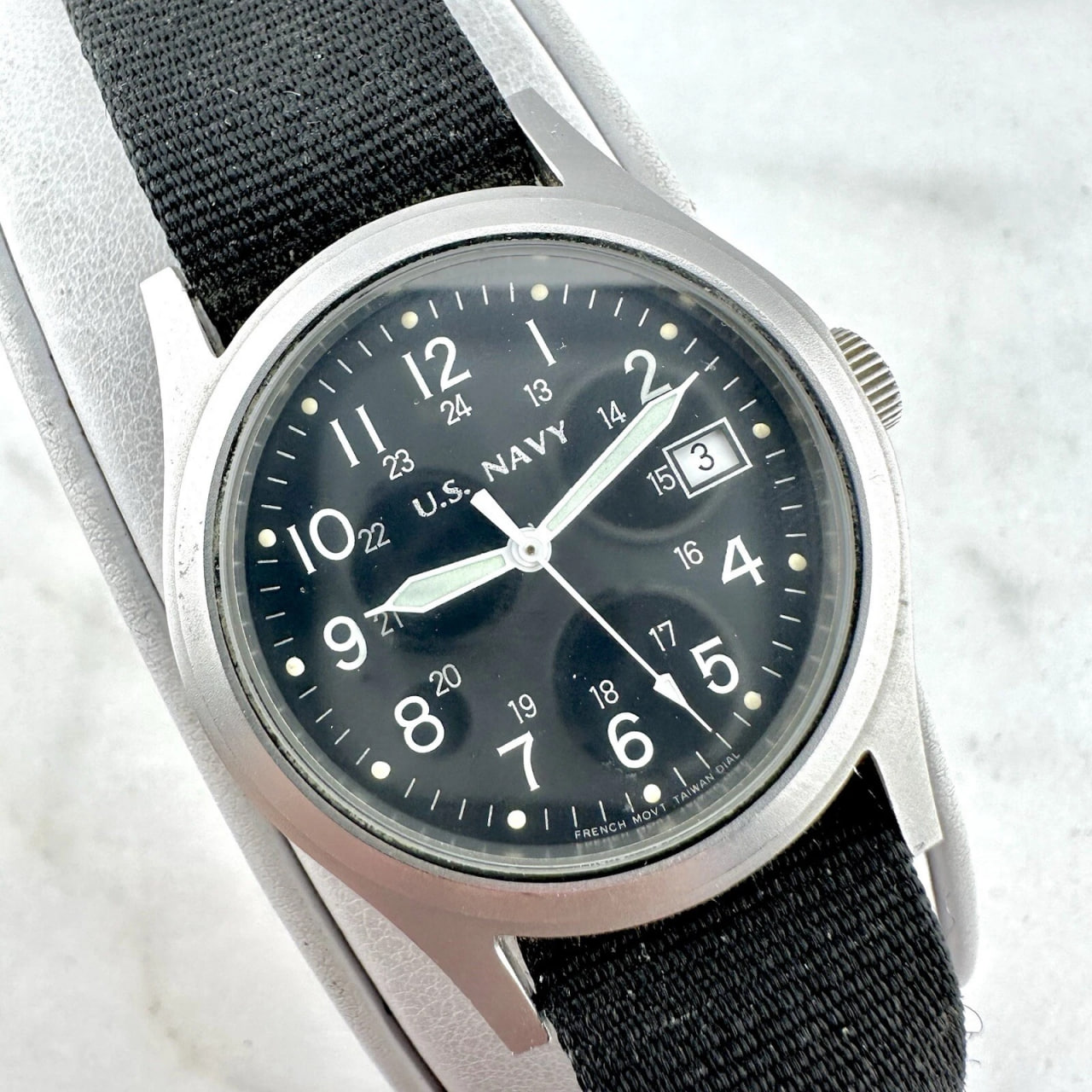 Vintage U.S. Navy 33mm Field Watch, French Mov’t - New Battery