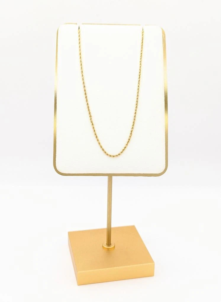 30" 14K Yellow Gold 1.4mm 5g Gold Chain Classic Everyday Rope Minimal Necklace
